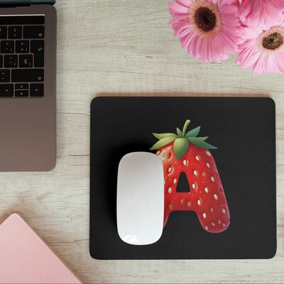 Mouse Pad Strawberry Alphabet Letters Mousepad for Home Office Gaming Work Desk Computer Desktop Accessories Non-Slip Rubber Mouse Pad - image4
